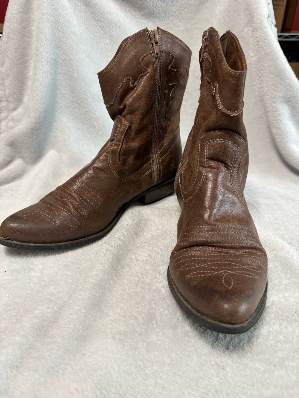 Coconuts by Matisse Brown Leather Cowboy Ankle Boots